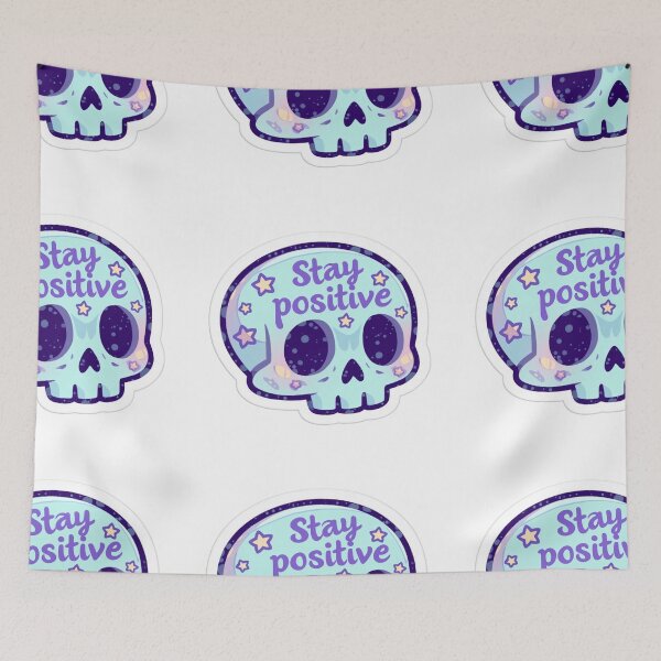 Item preview, Cute Stay positive skull designed and sold by MendaciousMina.
