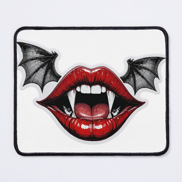 Item preview, A vampire mouth with red lips and bat wings on transparent background designed and sold by Creative88Art.