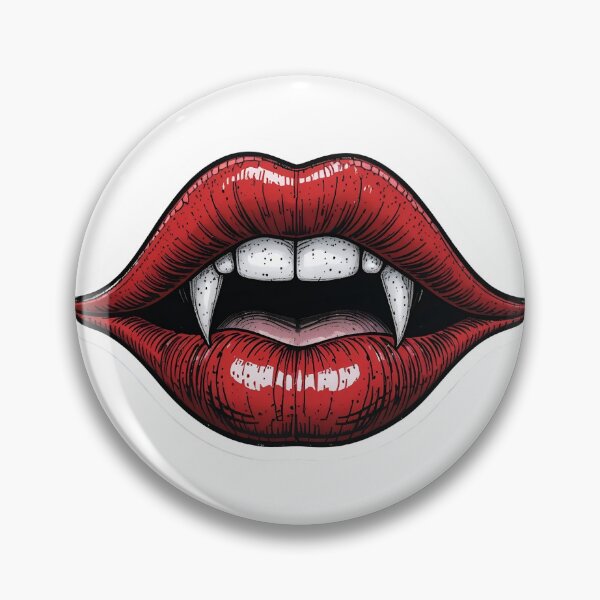 Item preview, A vampire's red lips with fangs on transparent background designed and sold by Creative88Art.