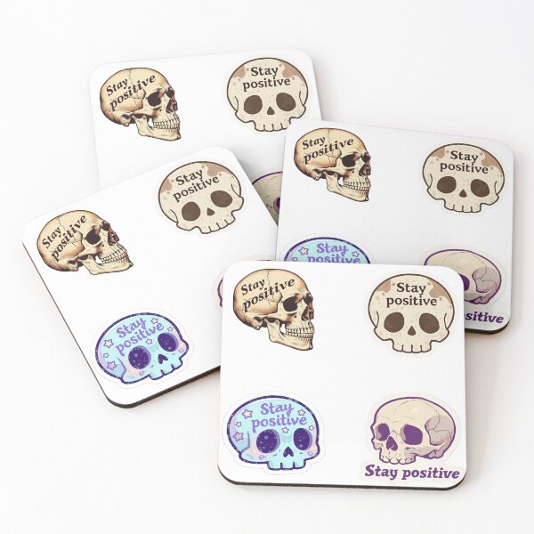 Item preview, Mini Stay positive skulls sticker pack designed and sold by MendaciousMina.