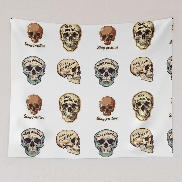 Item preview, Mini Stay positive skulls sticker pack designed and sold by MendaciousMina.