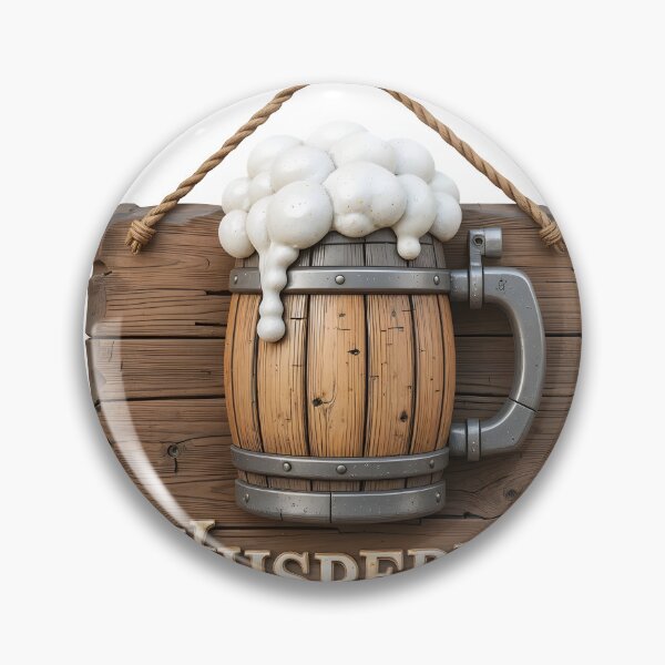 Item preview, A wooden sign with a foamy beer mug and the word Whisperer on transparent background designed and sold by Creative88Art.