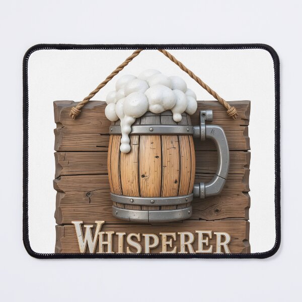 Item preview, A wooden sign with a foamy beer mug and the word Whisperer on transparent background designed and sold by Creative88Art.