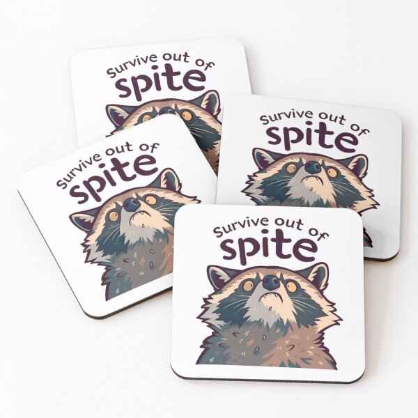 Item preview, Survive out of spite raccoon designed and sold by MendaciousMina.