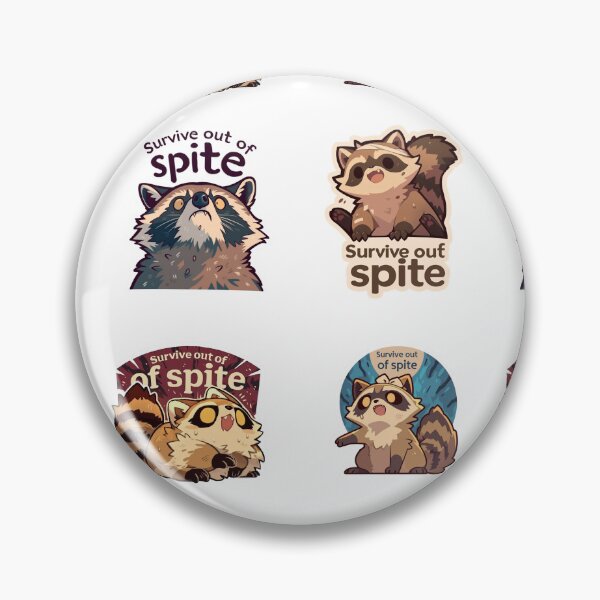 Item preview, Mini Survive out of spite raccoons sticker pack designed and sold by MendaciousMina.