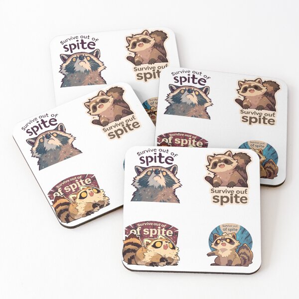 Item preview, Mini Survive out of spite raccoons sticker pack designed and sold by MendaciousMina.