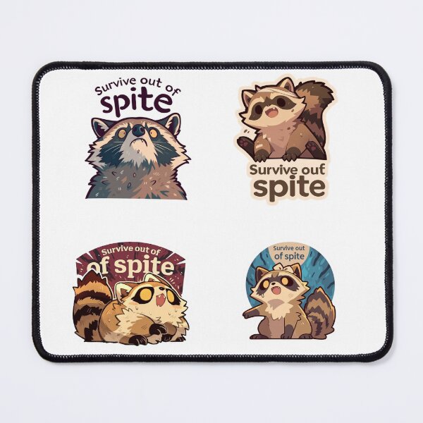 Item preview, Mini Survive out of spite raccoons sticker pack designed and sold by MendaciousMina.