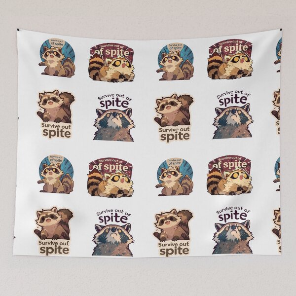 Item preview, Mini Survive out of spite raccoons sticker pack designed and sold by MendaciousMina.