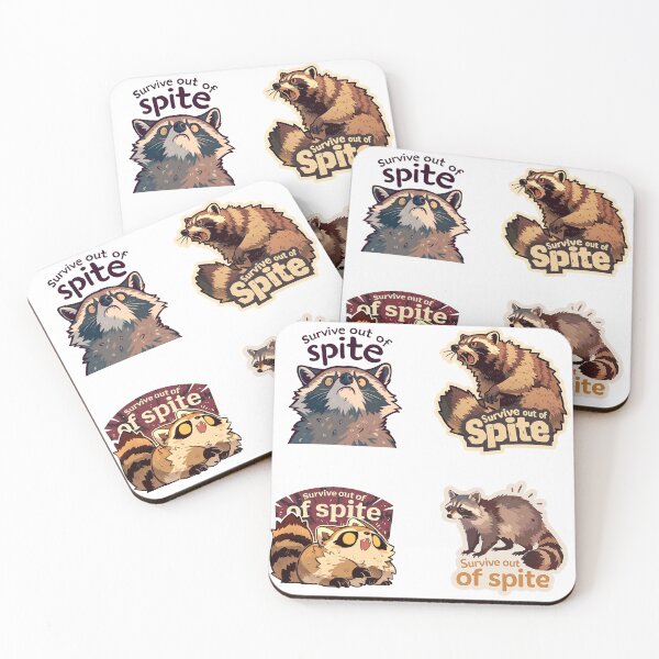 Item preview, Mini Survive out of spite raccoons sticker pack designed and sold by MendaciousMina.