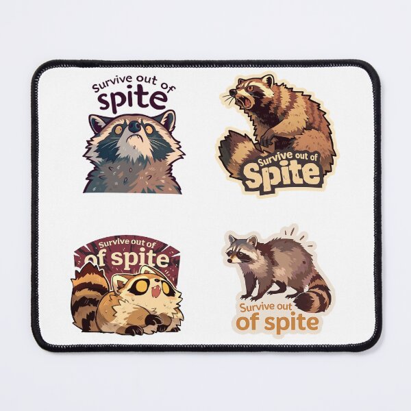 Item preview, Mini Survive out of spite raccoons sticker pack designed and sold by MendaciousMina.