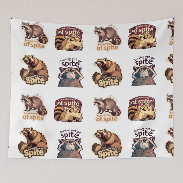 Item preview, Mini Survive out of spite raccoons sticker pack designed and sold by MendaciousMina.