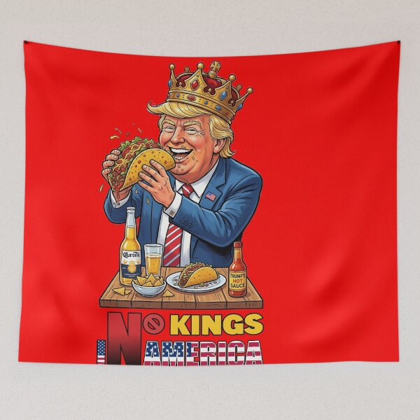 Item preview, NO KINGS IN AMERICAN - #FF0000 designed and sold by Marlon Oseguera.