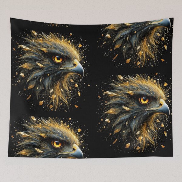 Item preview, Golden Eagle Head Luxury Shattered Crystal Art Aesthetic designed and sold by Remix Vision.