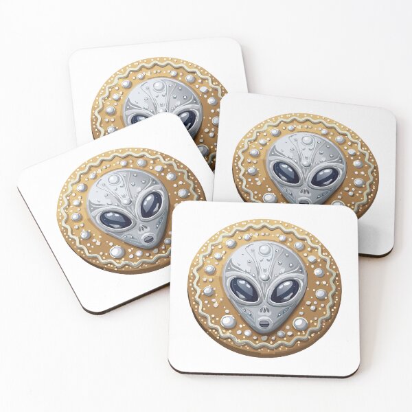 Item preview, The Christmas Cosmic Round Alien Cookie designed and sold by GBD888.