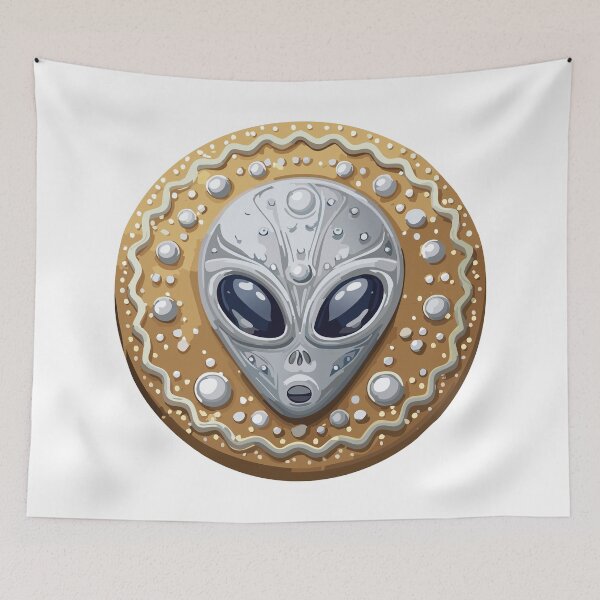 Item preview, The Christmas Cosmic Round Alien Cookie designed and sold by GBD888.