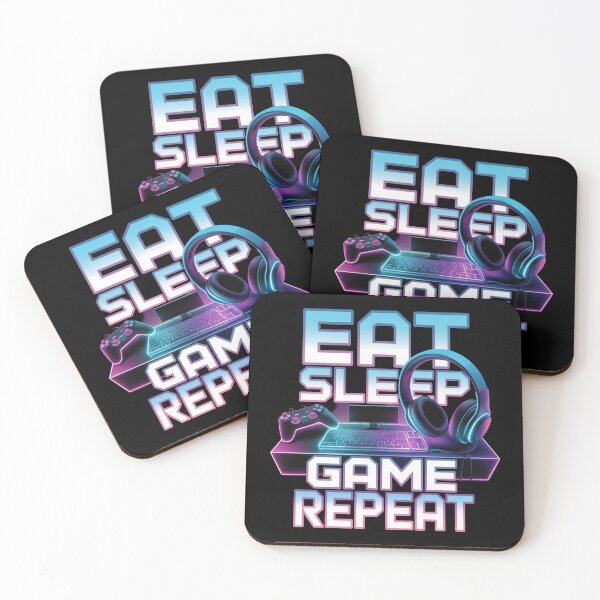 Artikelvorschau, Essen Schlafen Spielen Wiederholen Neon Gamer Gaming Setup Design entworfen und verkauft von EvolusionPro.