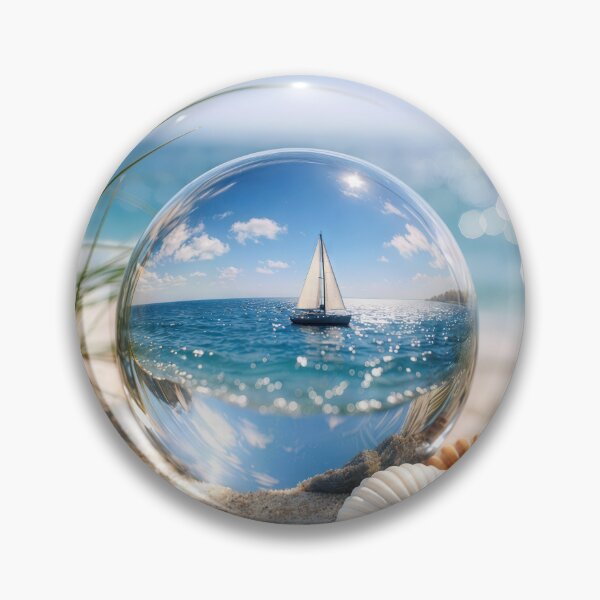 Item preview, Ocean Lens Ball with Sailboat and Shells designed and sold by Maria Dryfhout.