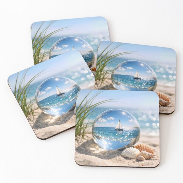 Item preview, Ocean Lens Ball with Sailboat and Shells designed and sold by Maria Dryfhout.