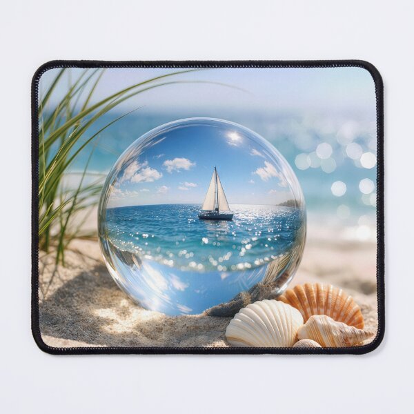 Item preview, Ocean Lens Ball with Sailboat and Shells designed and sold by Maria Dryfhout.