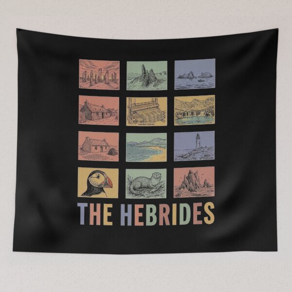Item preview, The Hebrides Scottish Islands Art - Standing Stones and Wildlife designed and sold by Loom on the Loch.