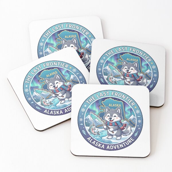 Item preview, Alaska Adventure Cute Husky Fishing – The Last Frontier Travel Design designed and sold by timizar.