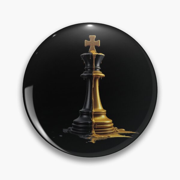 Item preview, Split Golden Chess King - Luxury Liquid Gold Strategy Art designed and sold by Remix Vision.