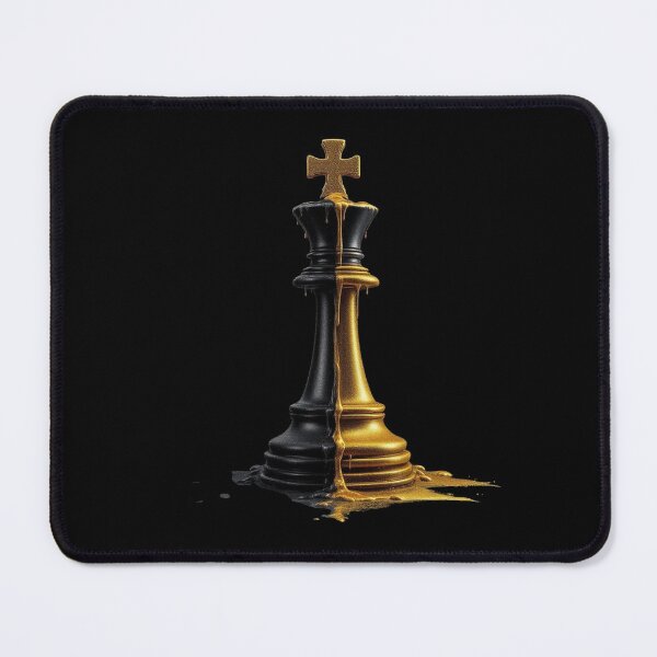 Item preview, Split Golden Chess King - Luxury Liquid Gold Strategy Art designed and sold by Remix Vision.