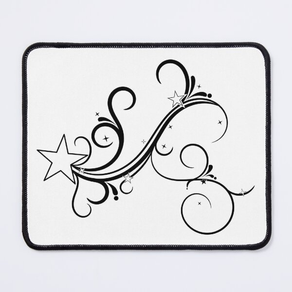 Item preview, Shooting Star Black and White Vector Flourish designed and sold by frutigerdesigns.