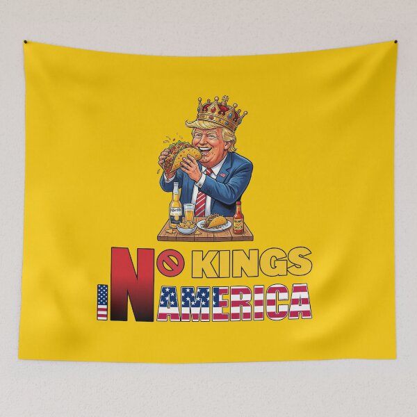 Item preview, NO KINGS IN AMERICAN - #FFCC00 designed and sold by Marlon Oseguera.