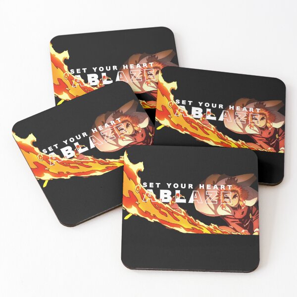 Item preview, Set your heart ablaze Rengoku quote - Demon Slayer designed and sold by Cat-and-Panda.