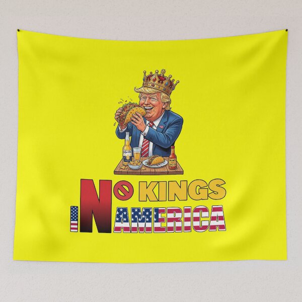 Item preview, NO KINGS IN AMERICAN - #FFFF00 designed and sold by Marlon Oseguera.