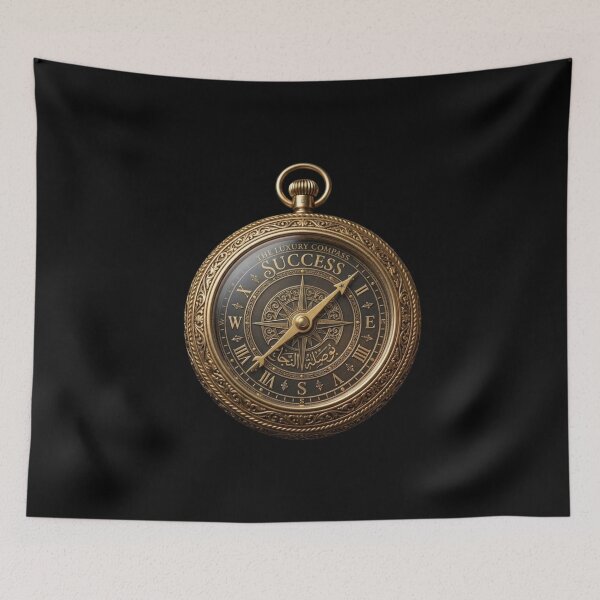 Item preview, Success Compass Luxury Gold - Arabic Calligraphy Motivational Art designed and sold by Remix Vision.