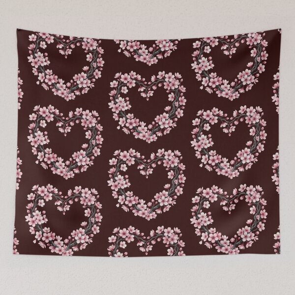 Item preview, Pink Sakura Flower Heart Aesthetic Nature Art designed and sold by LinaValearte.