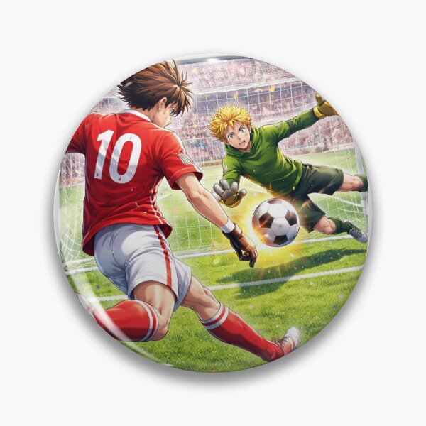 Item preview, Anime Soccer Goalkeeper Save vs Striker Shot- Intense Football Match Art  designed and sold by digitalbob60.