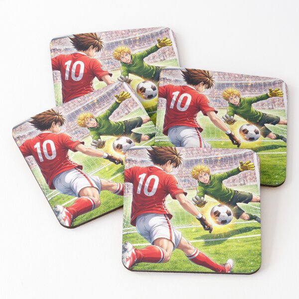 Item preview, Anime Soccer Goalkeeper Save vs Striker Shot- Intense Football Match Art  designed and sold by digitalbob60.