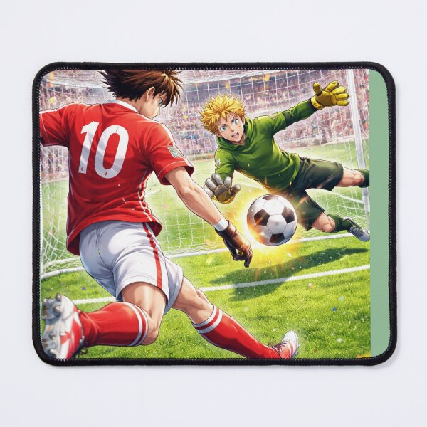 Item preview, Anime Soccer Goalkeeper Save vs Striker Shot- Intense Football Match Art designed and sold by digitalbob60.