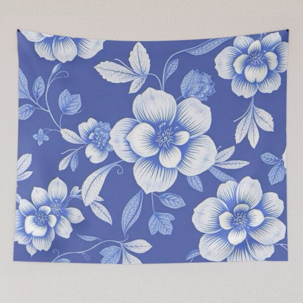 Item preview, Delft Style Floral Design, designed and sold by TinCatOutPost.