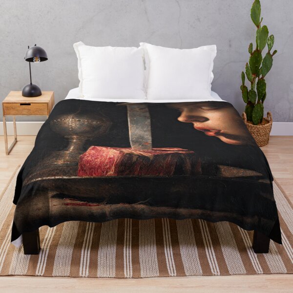 Item preview, Dark Surreal Still Life with Knife, Raw Meat, and Woman’s Face designed and sold by Shannon Hilson.