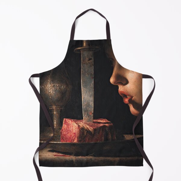 Item preview, Dark Surreal Still Life with Knife, Raw Meat, and Woman’s Face designed and sold by Shannon Hilson.