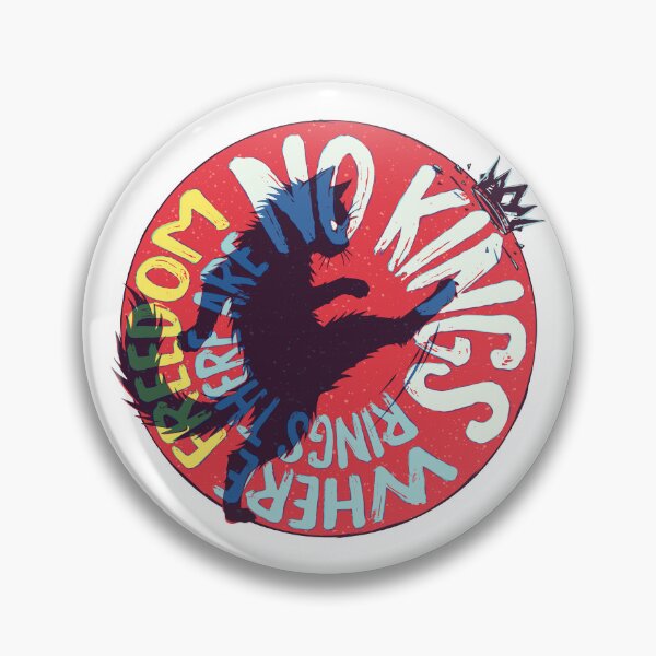 Item preview, No Kings Black Cat Anti Monarchy Freedom Rings Art designed and sold by sXe-art.