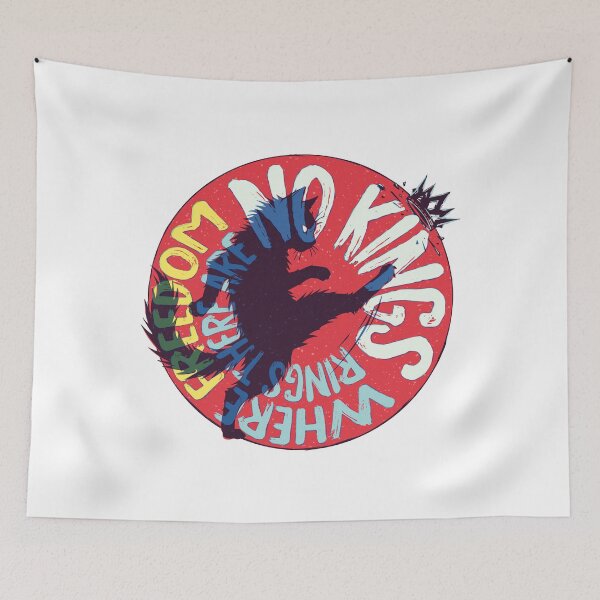 Item preview, No Kings Black Cat Anti Monarchy Freedom Rings Art designed and sold by sXe-art.