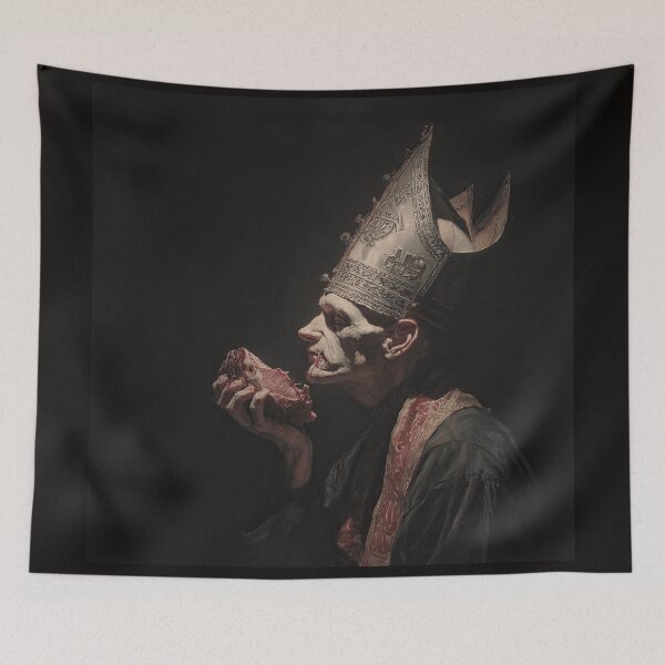 Item preview, Gothic Portrait of Crowned Figure Eating Raw Meat designed and sold by Shannon Hilson.
