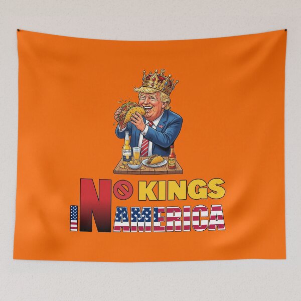 Item preview, NO KINGS IN AMERICAN - #FF6600 designed and sold by Marlon Oseguera.