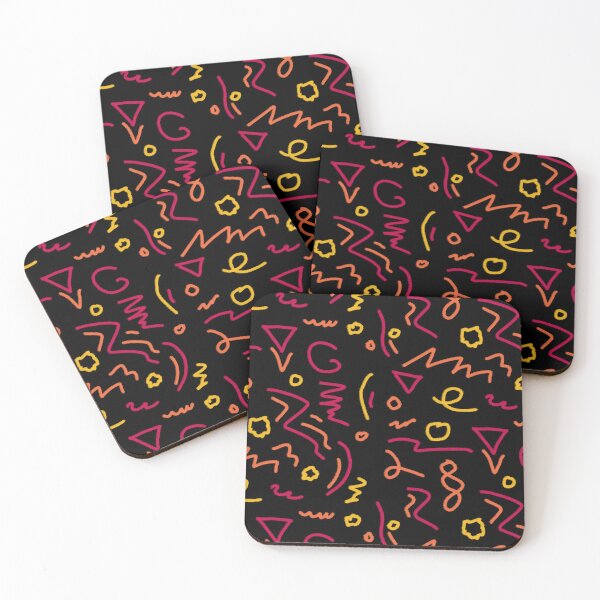Item preview, Doodle pattern drawing triangles loops zigzag pink orange yellow designed and sold by angel-cat-22.