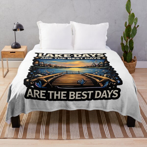 Item preview, Lake Days Are the Best Days – Sunset Lake Dock designed and sold by Ladys-Gents.