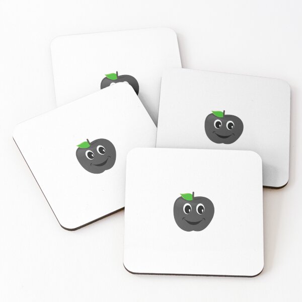 Item preview, Cute Black Apple with Smile - Minimalist Cartoon Fruit Design designed and sold by NovaVesta.