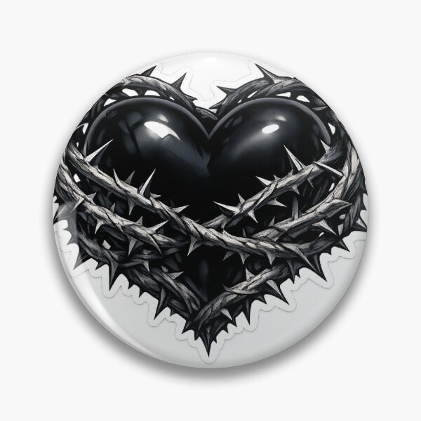 Item preview, Black heart sticker surrounded by thorns designed and sold by VibeCraft-Studio.