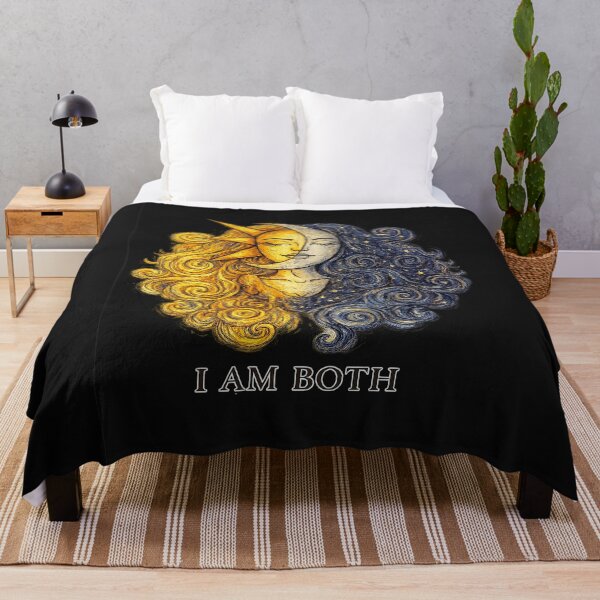Item preview, I Am Both Sun and Moon Aesthetic – Celestial Woman Art, Spiritual Yin Yang Illustration, Boho Cosmic Wall Decor designed and sold by art2print.