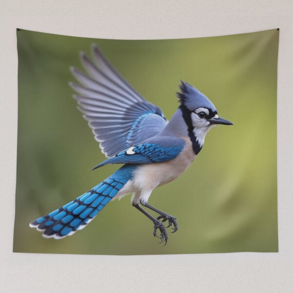 Item preview, blue jay in flight designed and sold by laurakerr.
