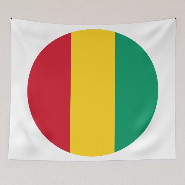 Item preview, Guinea Round Flag Guinean Patriotic Heritage designed and sold by NTGUILTY.
